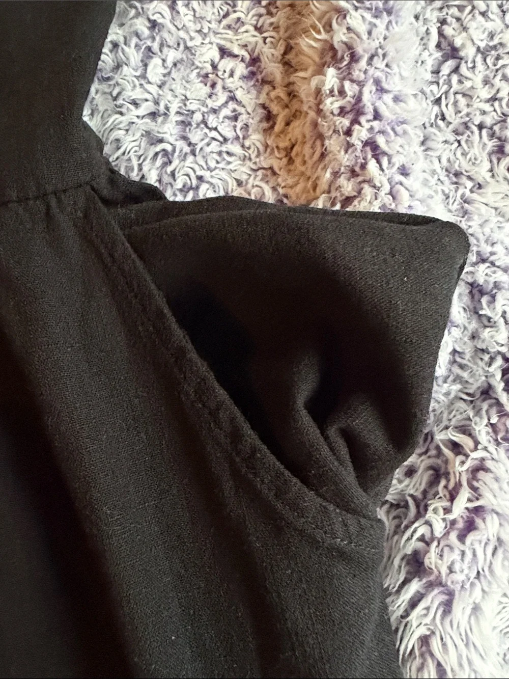 LC Lauren Conrad Black Tie-Shoulder Midi Dress **WITH POCKETS**